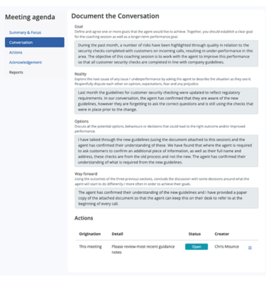 Call center coaching