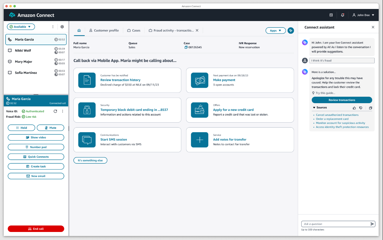 Agent Productivity: A single workspace surfaces context, AI guidance, and step-by-step workflows.
