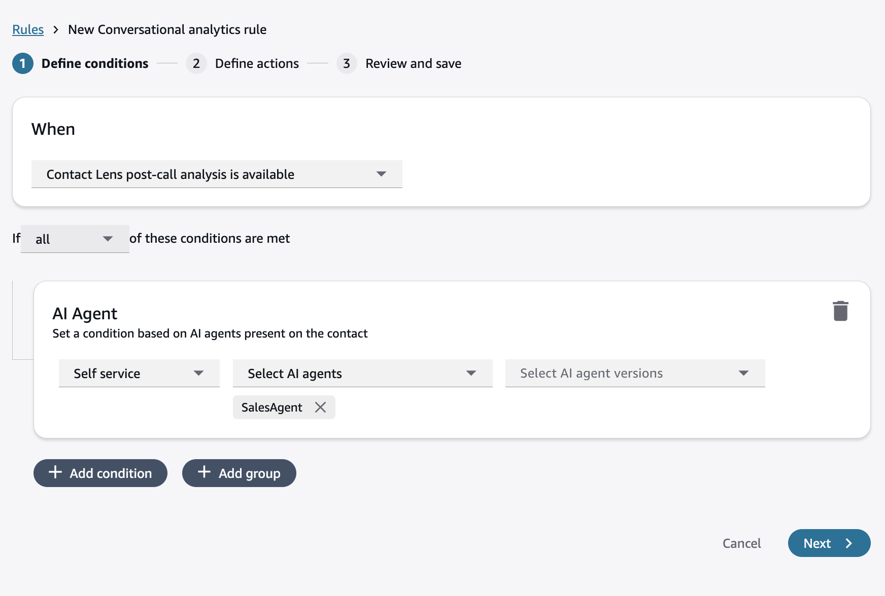 Analytics & Quality Management: Contact Lens analyzes conversations and automates evaluations across all channels.