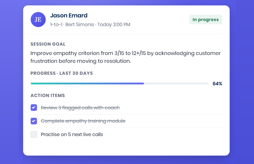 Closed-Loop Coaching: Evaluation insights connected directly to agent development workflows.