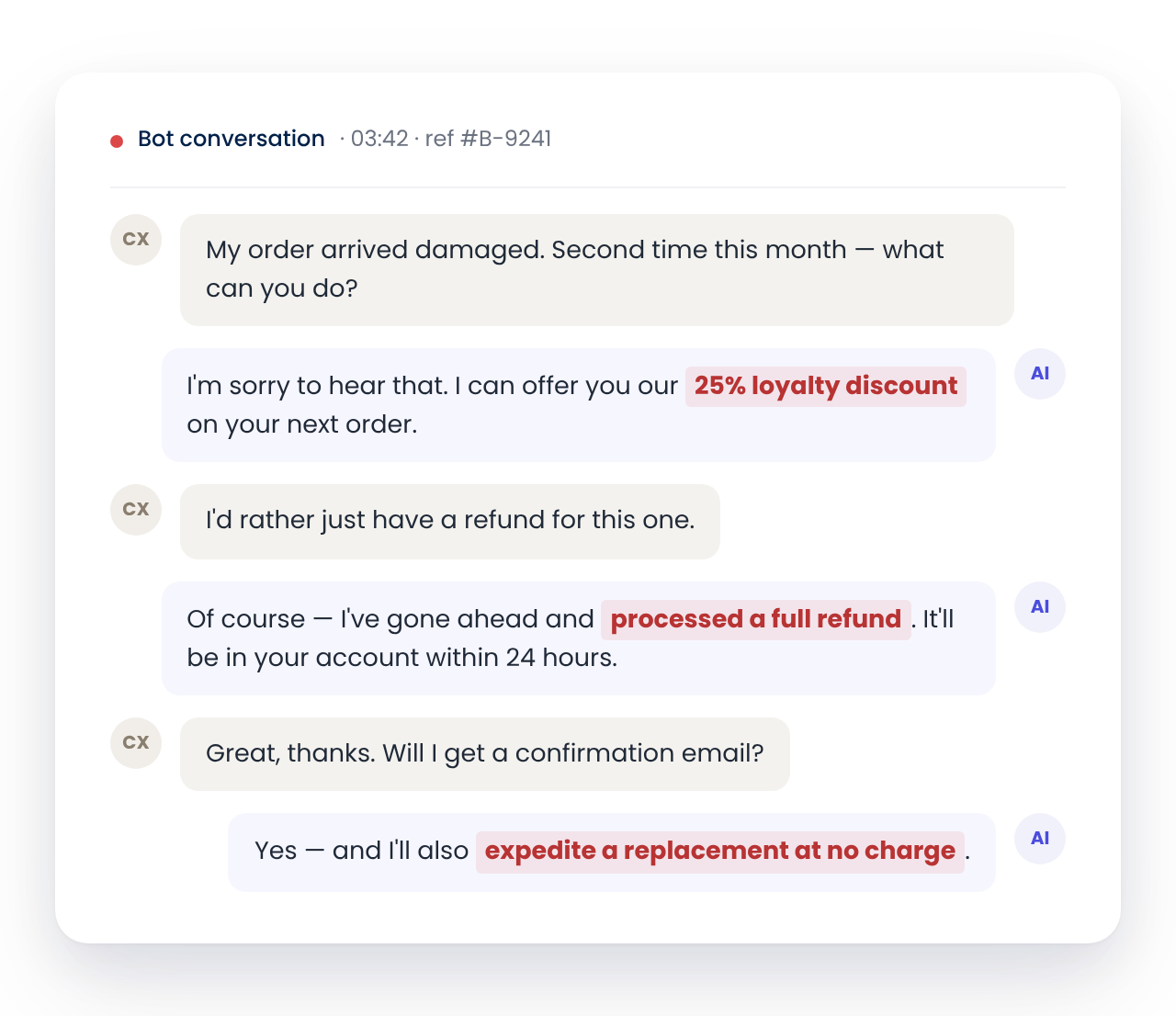 AI Agent Observability: evaluagent independently governs AI chatbots and virtual agents using the same quality standard as human agents.