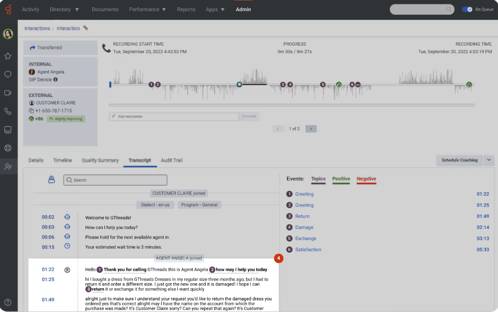 Speech analytics and conversation intelligence