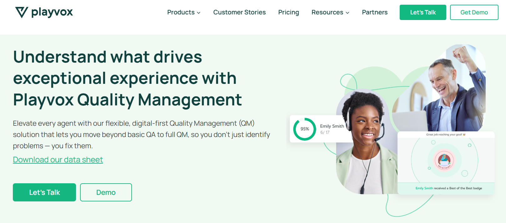 Quality Management: Playvox combines structured human evaluation with AI-assisted sentiment scoring across digital interactions.