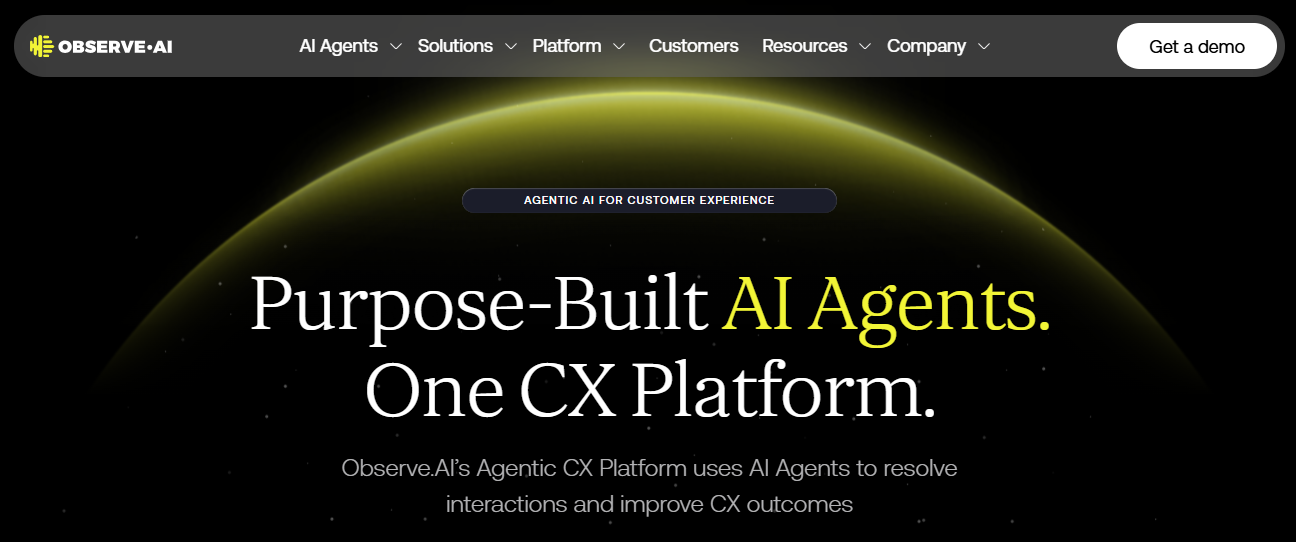 5. Observe.AI - Best Alternative for Real-Time In-Call Agent Guidance + Post-Call QA